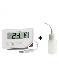 Thermomètre digital int./ext. - Sonde NTC embout inox - Aimant / Béquille -  Maxi-Mini + Ralentisseur thermique